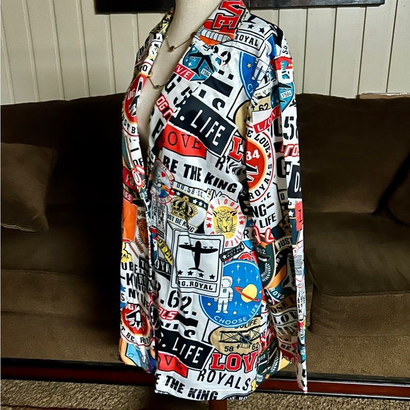 Charlie Charlie Charlotte • Large • Graffiti Travel Print • Multi-Colors Blazer - Picture 8 of 16